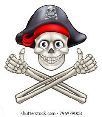 Pirate Jolly Roger Skull Crossbones Giving Stock Vector (Royalty Free)  1092572237