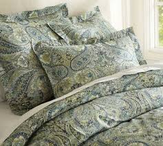 Pottery barn estelle jacquard chenille full queen duvet cover & shams white new. Bella Paisley Duvet King California Kin Blue Paisley Duvet Paisley Bedding Blue Duvet Cover