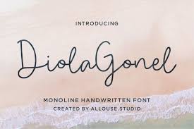 This font is very unique because sometimes it can look fierce like in modern street art graffiti if with capital letters, but sometimes it can look cute if it is included with the lowercase letters. Diola Gonel Monoline Handwritten Font 1025578 Monoline Font Bundles