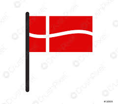 Ein weißes skandinavisches kreuz wird auf einen roten hintergrund gelegt. Danemark Flagge Stock Vektorgrafi Crushpixel