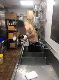 McDonald's worker sparks outrage 'showering' half-naked in the fast-food  restaurant's KITCHEN SINK in a revolting hygiene breach | The Irish Sun