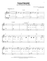 Pasek Paul Tightrope From The Greatest Showman Sheet Music Pdf Notes Chords Film Tv Score Piano Vocal Guitar Right Hand Melody Download Printable Sku 198163