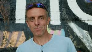 OLOMOUC, CZECH REPUBLIC, SEPTEMBER 22, 2019: Michael Esson Artisan Portrait  of a Fine Art, Painter and Collage Artist Editorial Image