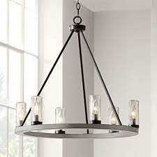 Shower had wonderful water pressure. Lillian Gray Wood Bronze Wagon Wheel Chandelier 27 Wide Rustic Farmhouse Clear Seeded Glass Cylinder Shades 6 Light Fixture For Dining Room House Foyer Entryway Kitchen Bedroom Franklin Iron Works Amazon Com