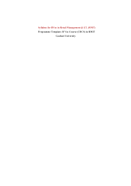 Syllabus for BVoc in Retail Management & I.T. (RMT) Programme Template: B  Voc Course (CBCS) in RMIT Gauhati University