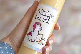 Zauberhafte einhörner zum ausdrucken und ausmalen. Download Eierlikor Einhorn Etiketten Lucky Me Caro Eierlikor Likor Getranke Weihnachten