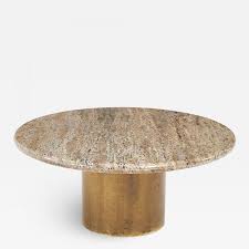 Granite marble coffee table top marquetry inlay micro mosaic furniture art h2431. Brueton Round Brass Base Granite Top Coffee Table 1970