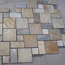 Slate floor tile versailles pattern. China Yellow Wooden French Pattern Slate Flooring Tile For Paving China Slate Slate Tile