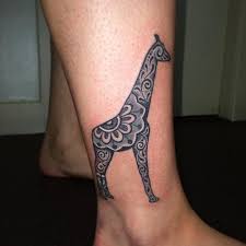 Tribal giraffe tattoo design a cute and easy tattoo design of giraffe for women. Small Giraffe Tattoo Outline
