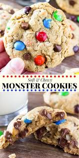 Soft And Chewy Monster Cookies Recipe Monster Cookies Recipe Monster Cookies Cookie Recipes