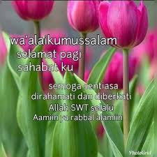 Ucapan selamat pagi saya rangkai special buat anda yg tengah mencinta, juga utk orang yg tengah rindu karena cinta assalamualaikum, selamat pagi jangan lupa awali aktifitasmu dengan membaca basmallah agar kamu senantiasa mendapatkan perlindungan dan keberkahan dari allash swt. Waalaikumsalam Assalamualaikum Image Muslim Greeting Morning Quotes