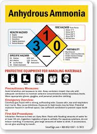 anhydrous ammonia hazardous material sign sku s 7873