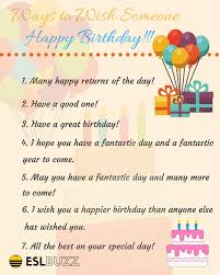 20 Creative Ways To Say Happy Birthday Eslbuzz Learning English Other Ways To Say Birthday Wishes For Myself Happy Birthday Wishes Quotes