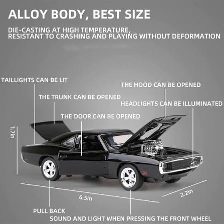 Man's Dream-JIAYEMODEL 1:32 Diecast Model car for Fast & Furious car Dom's 1970 Dodge Charger Alloy Car, Toys for Kids,Boyfriend,Young Peoples Gift : ...
