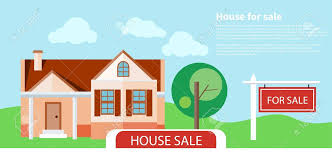 Hall de entrada, 2 salones, 2 cocinas, 2 se vende casa en planta baja, para reformar, zona del oteruelo, de 614 m2 de parcela, 115 m2 construidos , 300 m2. Se Vende Casa Con Senal De Venta En Frente De La Hermosa Casa Nueva Concepto De Diseno De Estilo De Dibujos Animados Plana En El Fondo Con Estilo Ilustraciones Vectoriales Clip Art
