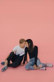 Coral Pink Studio Session Jordan Taylor Photography Vintage Couples Outfit Studio Engagement Couple Photography Poses Studio Poses Couple Poses Reference