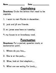 Capitalization And Punctuation Practice Capitalization And Punctuation Capitalization Worksheets Kindergarten Worksheets Sight Words Punctuation Worksheets
