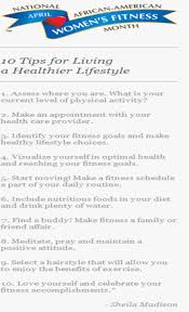April Is National African American Women S Fitness Month 10 Tips For Living A Healthier Health Motivation Inspiration Infographic Health Health Tips For Women