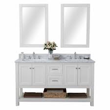 Double vanity with center shelf. Double Vanity With Centered Linen Brass Hardware And Brass Plumbing Fixtures Were Selected