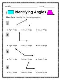 Elementary Geometry Identifying Right Obtuse And Acute Angles Middle School Math Math Classroom Angles Worksheet