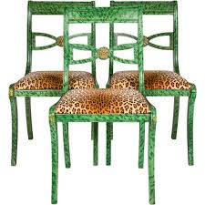 Pre Owned Leopard Print Dining Chairs 465 Aud Liked On Polyvore Featuring Home Furniture Green Dining Chairs Oversized Furniture Second Hand Dining Chairs