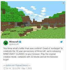 Dec 08, 2019 · to play minecraft classic, just point your web browser at the minecraft classic website. You Can Now Play Minecraft For Free In Your Browser Chat Mi Community Xiaomi
