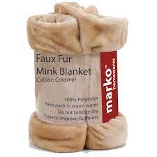 Machine wash on delicate in cold water. Marko Homewares Mink Blanket Luxury Faux Fur Throw Blanket Sofa Double Bed Size Soft Warm Fleece Caramel Buy Online In Antigua And Barbuda At Desertcart