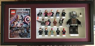 Captain america (civil war) is a character that is playable in lego marvel's avengers. My Lego Captain America Civil War Minifigs All Framed Up Lego Minifigure Display Lego Cool Lego
