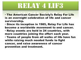 Also extra cash because they always have people sell stuff to give to relay for life. Helping People And Stuff By Clay Mcatee The American Cancer Society S Relay For Life Is An Overnight Celebration Of Life And Cancer Survivorship Ppt Download