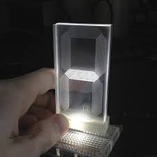 Transparent Seven Segment Display Made Of 7 Layers Of Acrylic Seven Segment Display Hobby Electronics Electronics Projects Diy