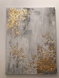 Black And Gold Abstract Artwork Articulos Similares A Gris Claro Y Oro Hoja Resumen Pintura En Etsy Abstract Art Painting Abstract Painting