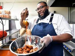 The former chopped champion is the executive chef at the wing kitchen, a small nook on the golfing greens of wedgwood country club in turnersville, nj.it's a tiny shop with big flavors and an. Photos Chopped Champ S Restaurant The Wing Kitchen In Turnersville