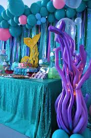 This is where you get the chance to really set the scene and get your party guests in the mood for the birthday celebrations from the moment they walk in your door. Mermaid Birthday Party Ideas Photo 17 Of 23 Mermaid Party Decorations Mermaid Birthday Party Mermaid Theme Birthday Party