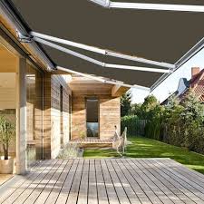 Banne neptune est notre store avec coffre intégral qui offre une protection totale. Store Banne Exterieur Coffre Integral Motorise Et Manuel Pour Terrasse Taupe 3 X 2 5 M