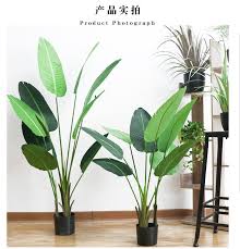 potted bonsai simulation plant paradise bird banana tree traveler banana tree tropical fake tree high grade potted pl artificial tree fake trees plant leaves