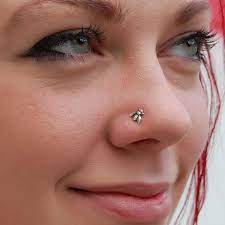 Bee Insect Nose Stud A Little Bee Nose Ring In Sterling Etsy Nose Jewelry Nose Stud Nose Piercing Jewelry