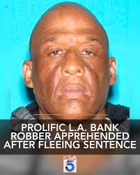 A man who has robbed at least nine banks in the L.A. area has been  apprehended by federal agents.  https://ktla.com/news/california/prolifice-los-angeles-bank-robber-apprehended/