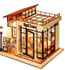 Bookstore 3d Model Led Dollhouse Diy Etsy Dollhouse Kits Diy Dollhouse Dollhouse Miniatures Diy