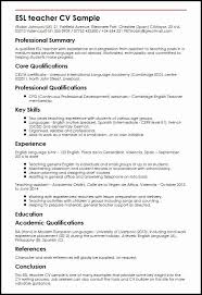 Esl Teacher Job Description Resume New Esl Teacher Cv Sample Myperfectcv In 2020 Teacher Resume Teacher Cv Teacher Resume Examples
