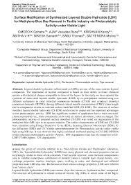 It is an international airport and serves the area of durban, south africa. Pdf Surface Modification Of Synthesized Layered Double Hydroxide Ldh For Methylene Blue Dye Removal In Textile Industry Via Photocatalytic Activity Under Visible Light Omdeo Gohatre Academia Edu
