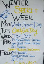 Gather 7 ways to get into the christmas spirit that will be sure to have you dancing with the sugar whether you find it easy or a little more difficult to get into the christmas spirit, i've gathered 7 ways. Winter Spirit Week Dhs Telegram Dixon Ca Holiday Spirit Week School Spirit Week Spirit Week