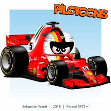 In der höchsten rennserie der welt. Sebastian Vettel Ferrari Car Cartoon Ferrari F1