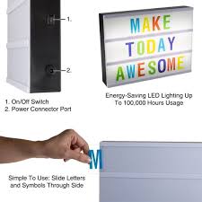 Lavish Home Cinematic Light Decorative Box Sign With Interchangeable Multi Colored Letters And Symbols 85 Piece M100025 The Home Depot