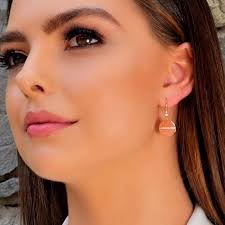 Rose gold hook earrings discount