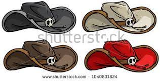 Cartoon Colorful Cowboy Old Rerto Hat With Skull Vector Icon Set Icon Set Vector Retro Hats Hat Vector