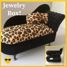 The leopard print on this chaise lounge. Jewelry Jewelry Box New Chaise Lounge Animal Leopard Wow Poshmark