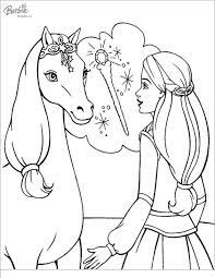 Cut out one of each type of shape (head, neck, body, and front and back legs), remembering where the letters were. Princess Barbie Caring Horse Coloring Pages Barbie Horse Coloring Pages Coloring Pages For Kids And Adults