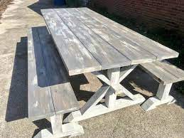 8ft Rustic Farmhouse Table With Long Benches Banquet Table Etsy Rustic Farmhouse Table Large Farmhouse Table Diy Farmhouse Table