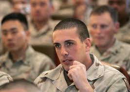 Spc Derek Harp Listens Speech By Editorial Stock Photo