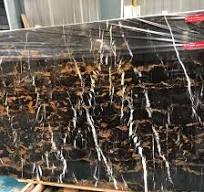 Afghan Black Golden Flower Marble Portoro Gold Marble Slab for Wall Cladding